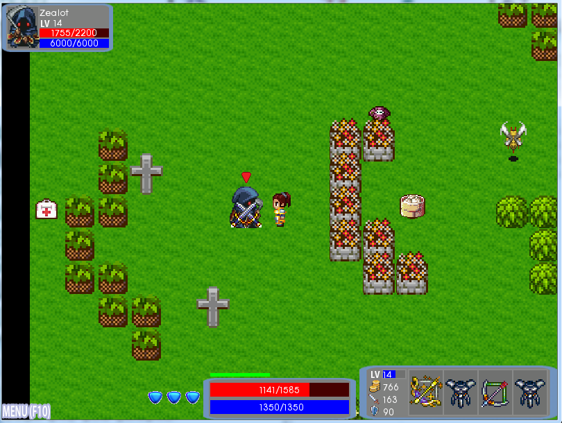 보스2 가고일과의 전투 화면